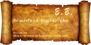 Brachfeld Boglárka névjegykártya